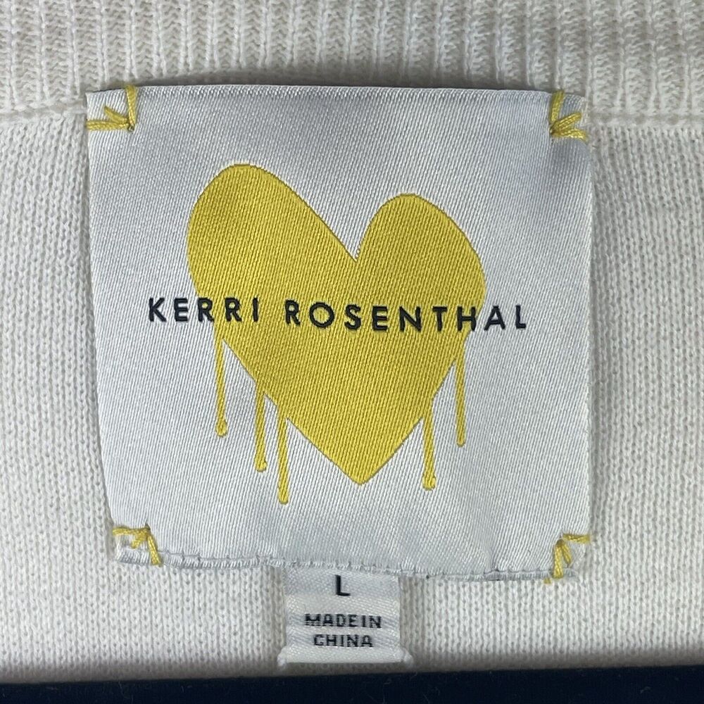 Kerri‎ Rosenthal Liv Cardi Love Actually Sweater Cardigan Oatmilk Women Size L - Picture 2 of 16